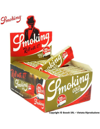 SMOKING GOLD CARTINA KING SIZE+TIPS 66pz*24cf...