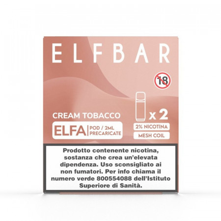 ELFBAR ELFA + POD CREAM TOBACCO PACK x2 POD