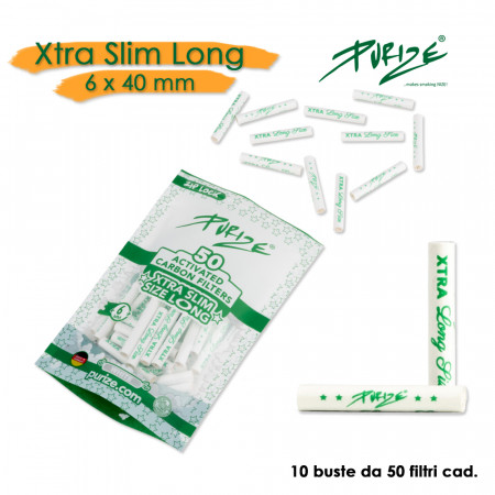 PURIZE CARBONI ATTIVI XTRA SLIM LONG WHITE BUSTA 10x50pz