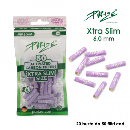 PURIZE CARBONI ATTIVI XTRA SLIM LILAC BUSTA 20x50pz