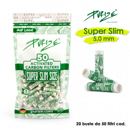 PURIZE CARBONI ATTIVI SUPER SLIM WHITE BUSTA 20x50pz