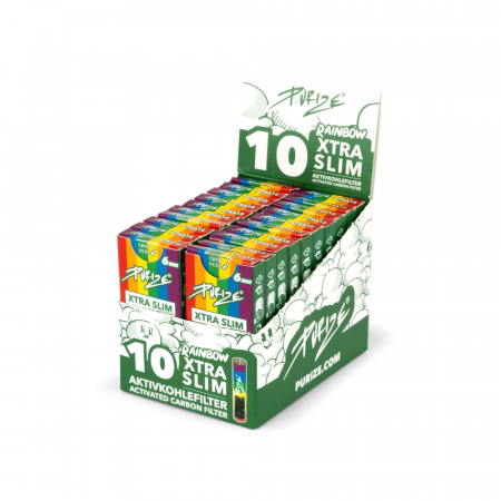 PURIZE CARBONI ATTIVI XTRA SLIM RAIMBOW AST. 20x10pz