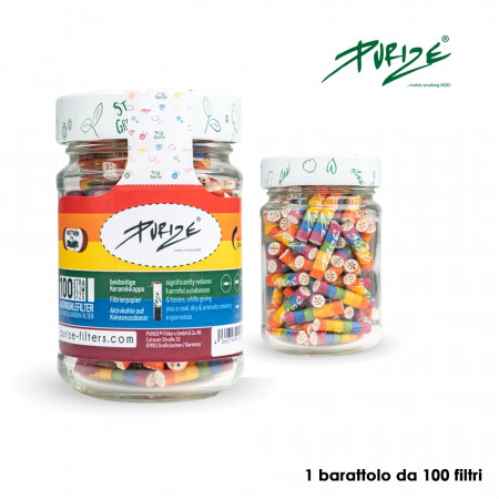 PURIZE CARBONI ATTIVI XTRA SLIM RAINBOW BARATT. 1x100pz