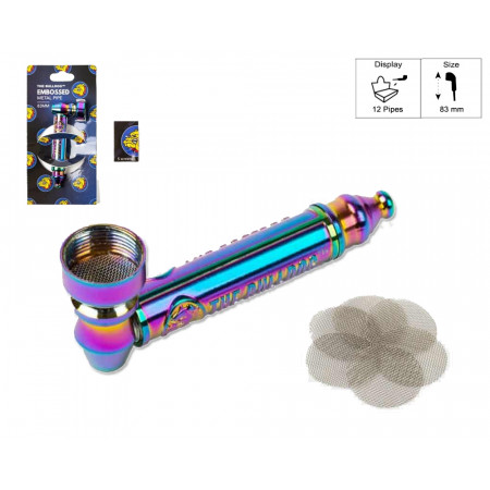 THE BULLDOG METAL PIPE 83mm EMBOSSED RAINBOW 1pz