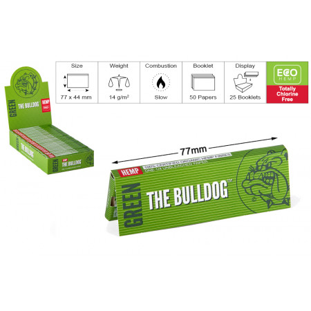 THE BULLDOG CARTINA 1.1/4 VERDE HEMP 1X25PZ